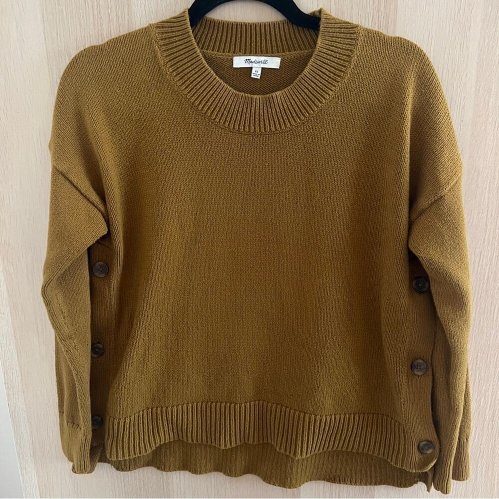 Madewell Dark Mustard Side Button Sweater